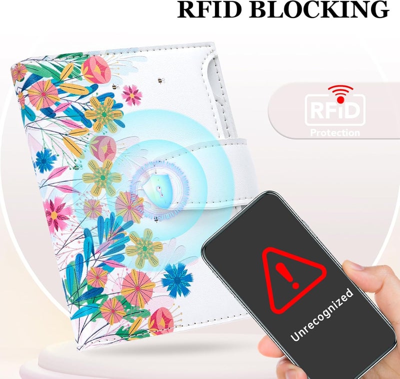 Airkit Small Wallet Women RFID Blocking Leather Bifold Compact Card Holder Wallet for Women with Zipper Coin Pocket 4 ID Window - Image 5